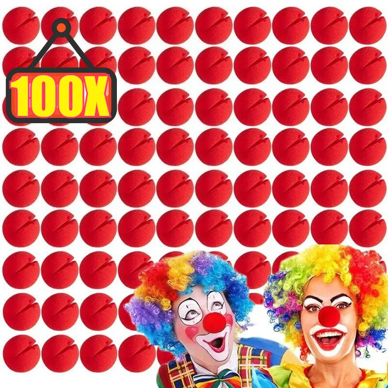 10-100 Uds bola de esponja roja nariz de payaso Halloween carnaval fiesta payaso circo Prop Cosplay disfraz maquillaje decoración para chico adulto
