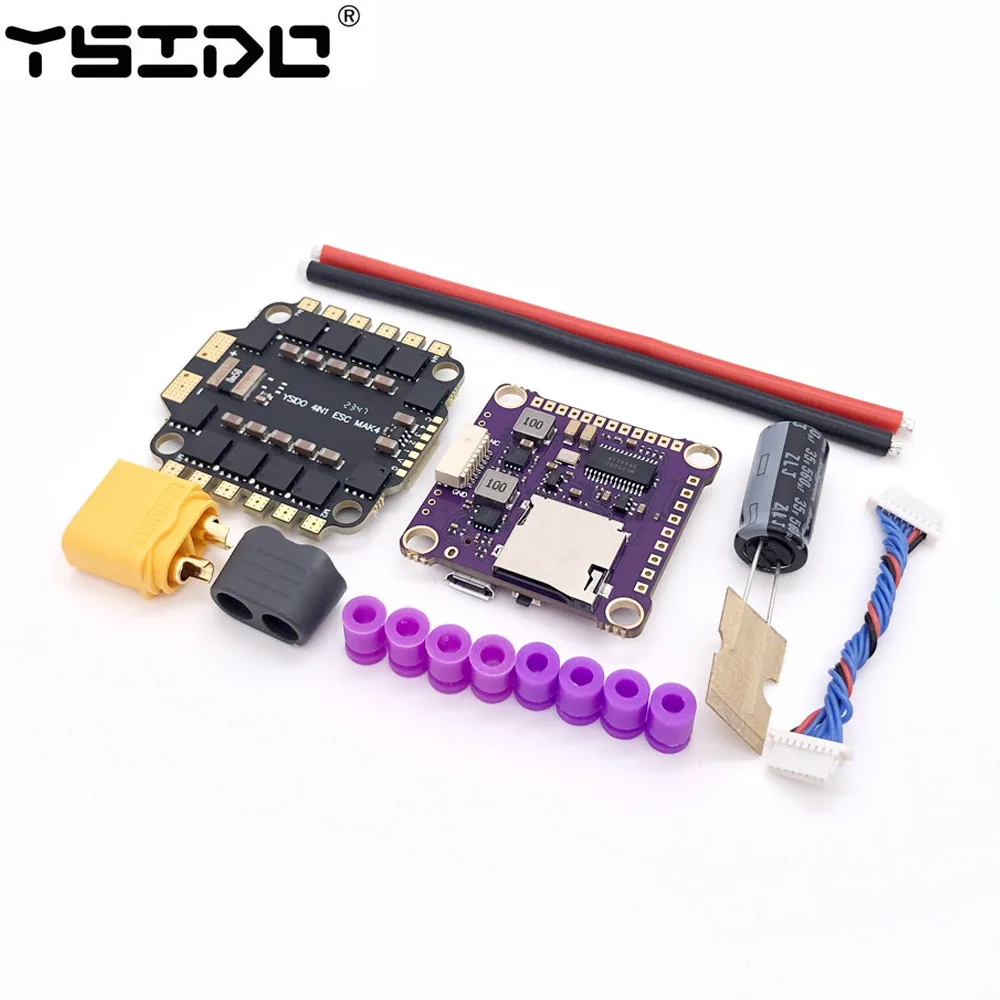 YSIDO F4 V3S V3 3-6S 30X30 FC&ESC FPV Stack BMP280 F405 Flight Controller BLHELIS 50A 4in1 ESC for FPV Freestyle Drone Model