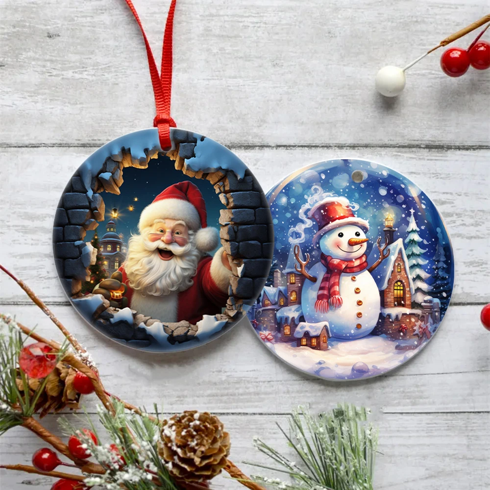 Santa Claus Snowman Print Christmas Baby Ornament Xmas Party Decoration Ornament Christmas Photography Accessories Xmas Gift