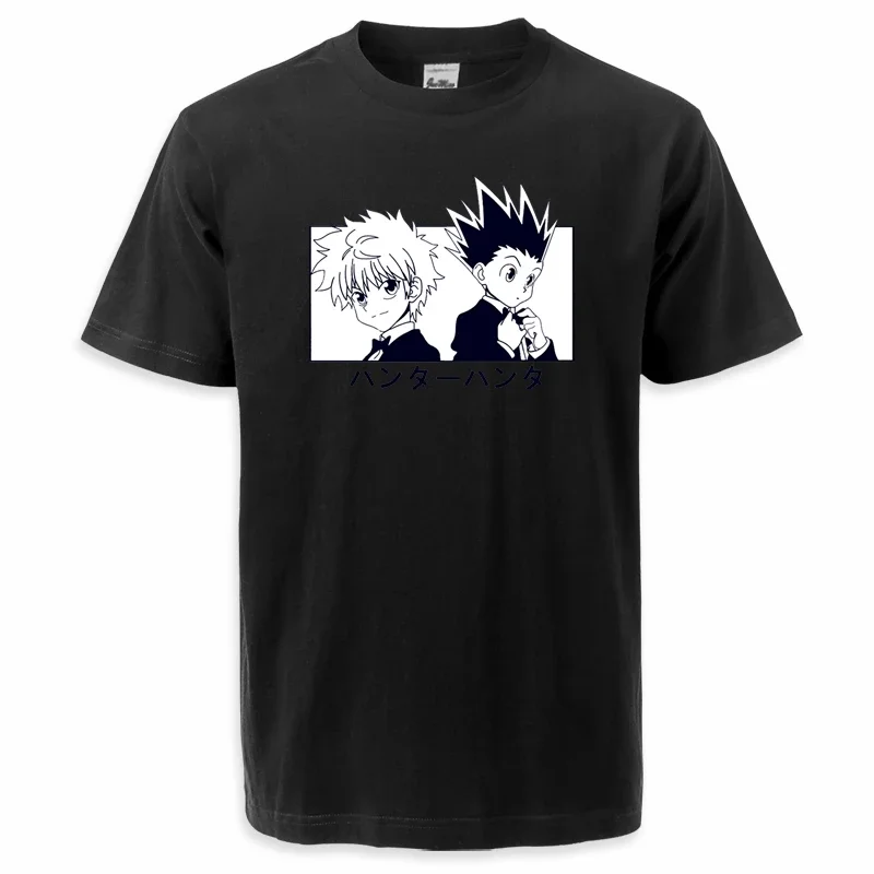 Hot Anime T Shirt Hunter X Hunter Tshirt Print Tees Japanese Cartoon T-Shirt Pure Cotton Tees Top Harajuku Summer Tee Shirts