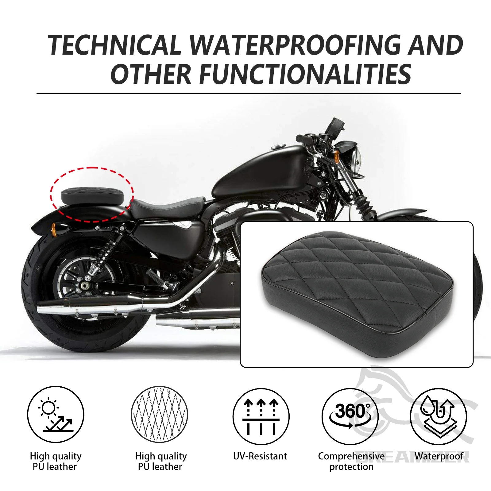 Universal New Motorcycle Black Suction Cup Rear Pillion Passenger Pad Seat For Harley 883 1200 48 Choppers Bobber