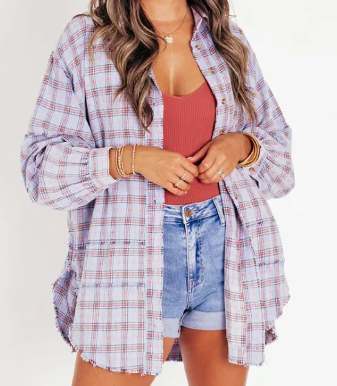 

Blouses Women Shirt Turn Down Collar Full Sleeve Tops Casual Loose Y2k Streetwear Elegant Splice Plaid High Waist Work 2025