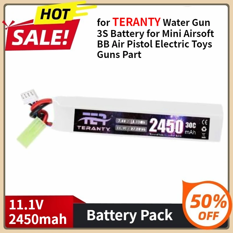 

Lipo Battery for TERANTY Water Gun 3S Battery for Mini Airsoft BB Air Pistol Electric Toys Guns Part 11.1V 2450mAh Battery