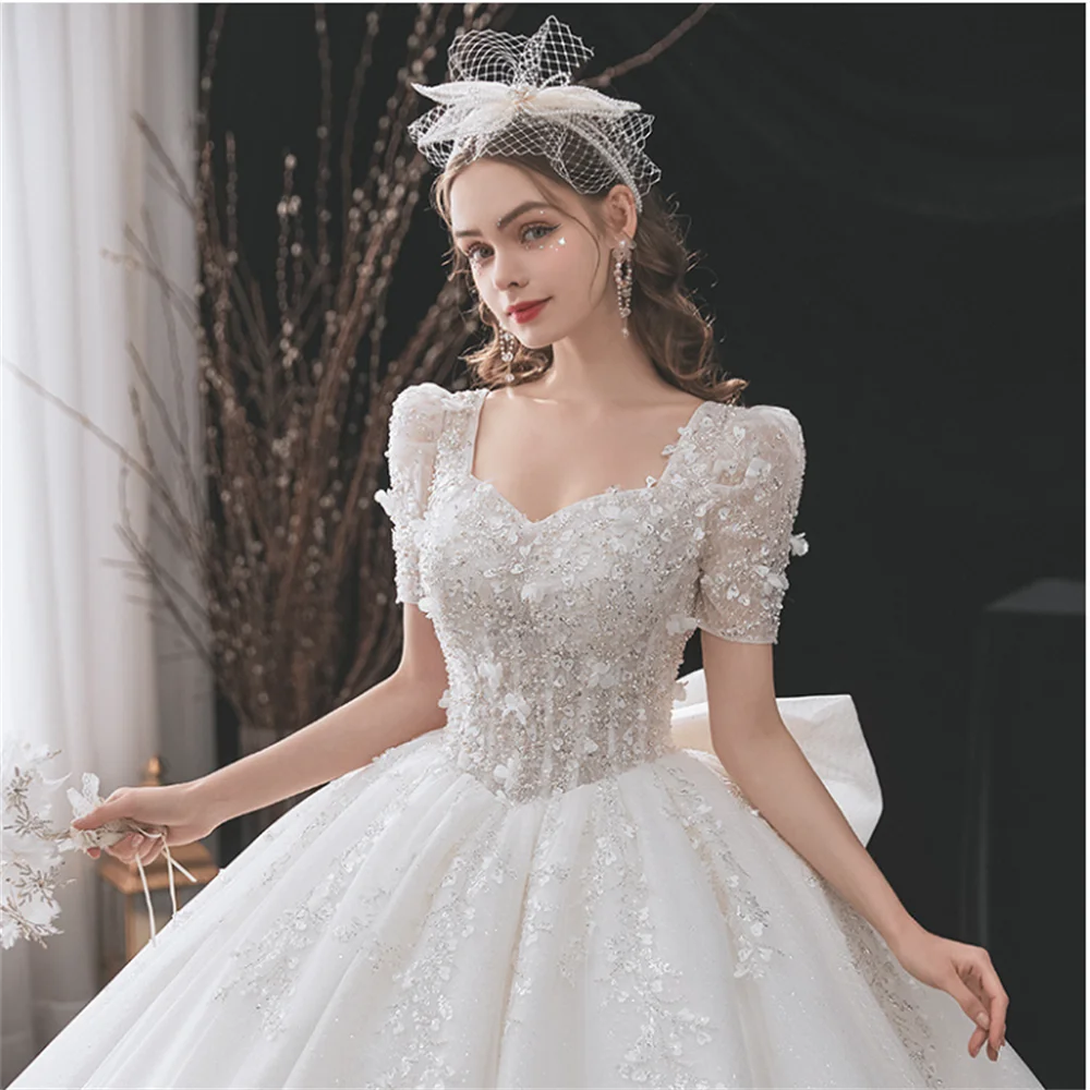 

Elegant Wedding Dresses For Women 2024 Shining Beading Sequin Princess Beading Backless Wedding Gown Vestidos 020