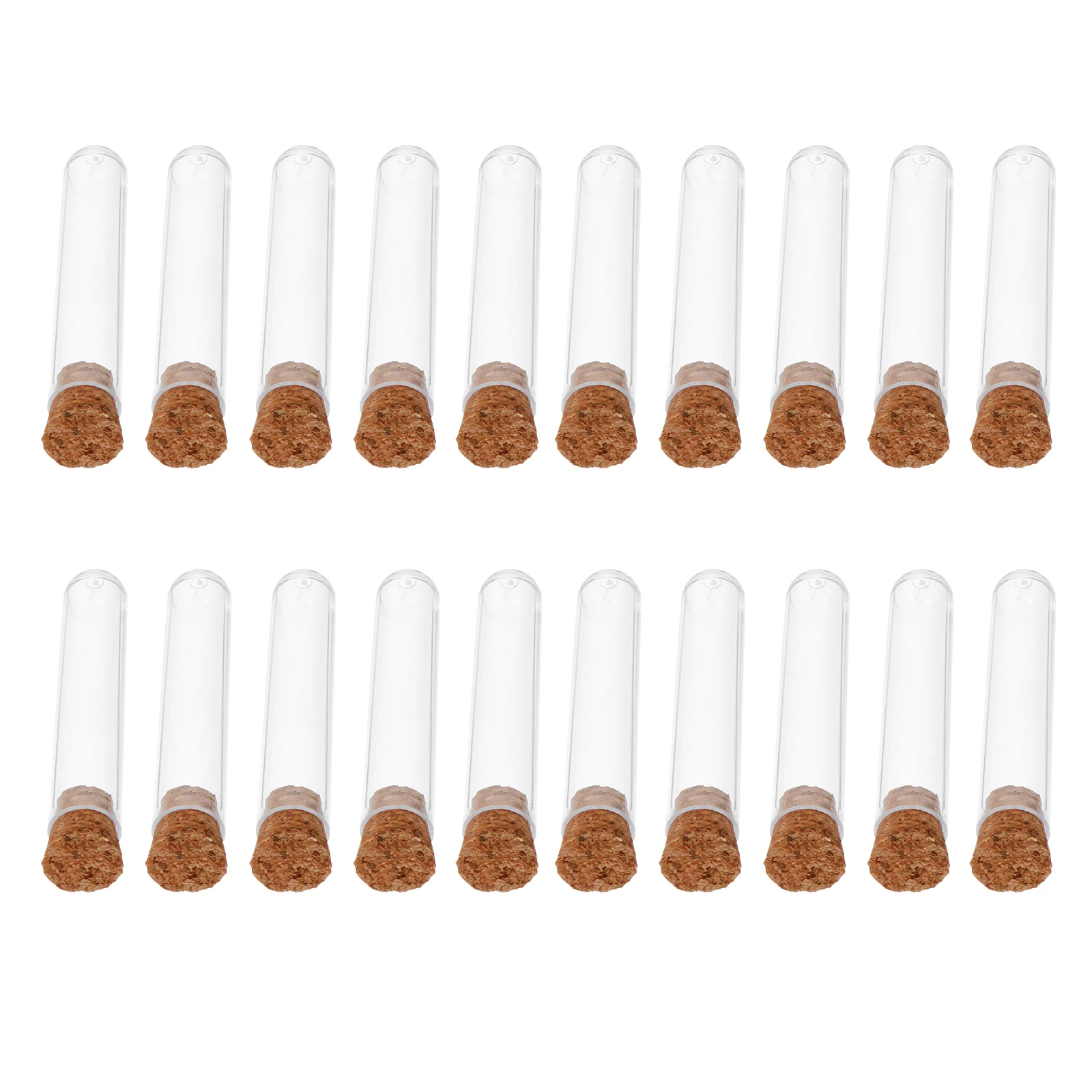 

40 Pcs Cork Test Tube Tubes with Caps Plastic Empty Stoppers Container Bead Clear Transparent
