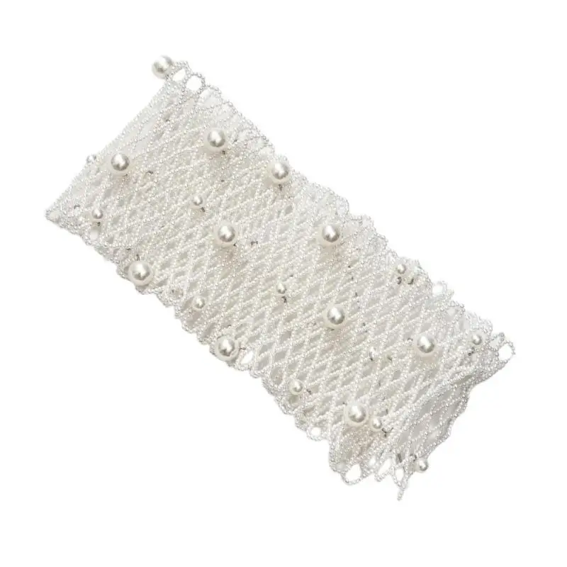 652F Cintura sottoseno scintillante Corsetto con perle intrecciate a catena larga