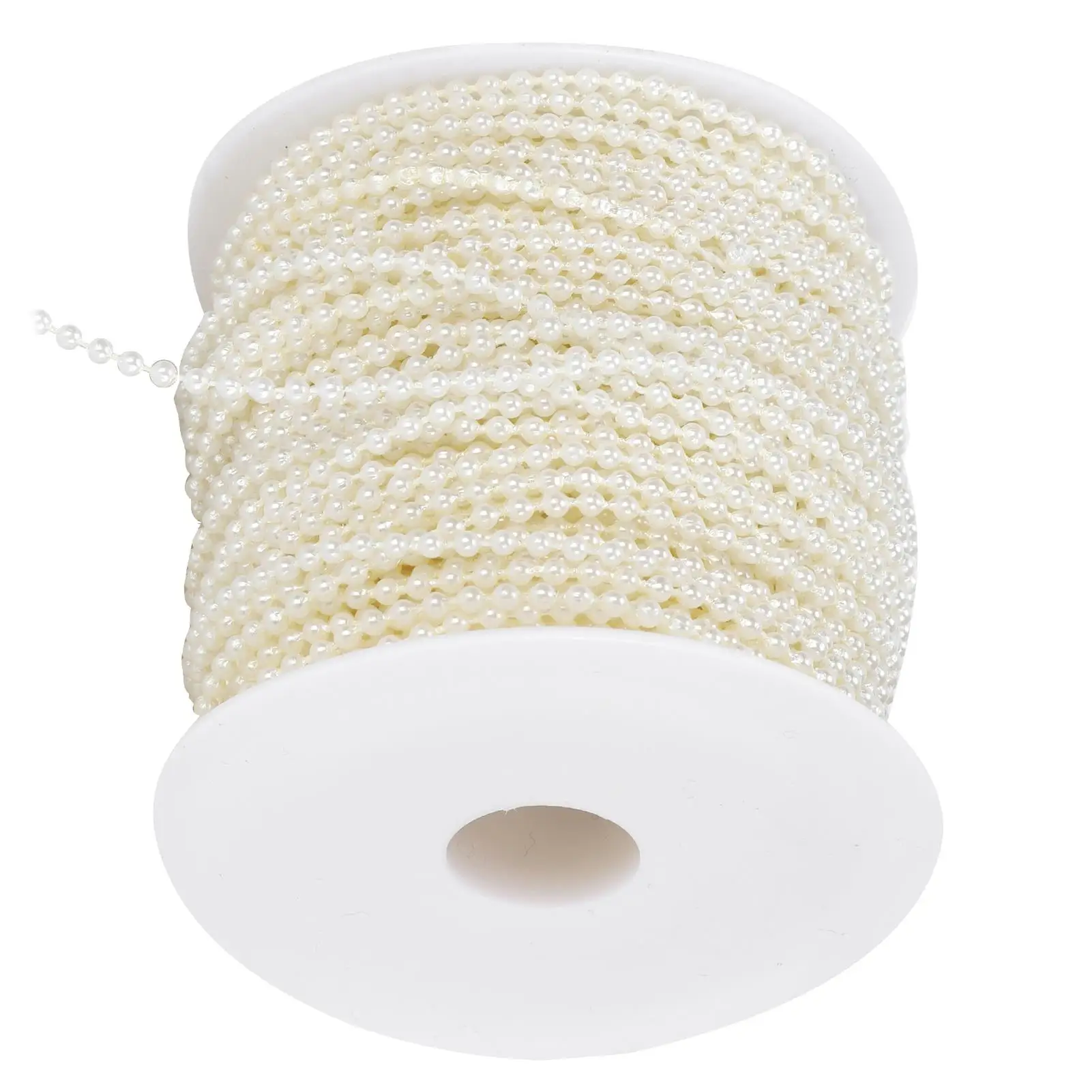 Beige Kunstperlen-Perlengirlande, 3 mm, Basteln, DIY-Dekorationszubehör, 50 Meter Rolle