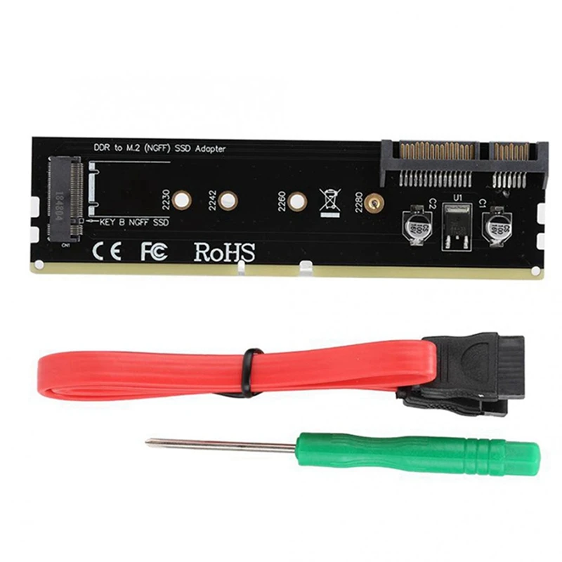 DDR3 DDR4 DDR2 To M2 SSD Adapter DDR To M.2 Hard Disk Adapter Card PCB SATA 15Pin Power + SATA 7Pin Data Port image 2