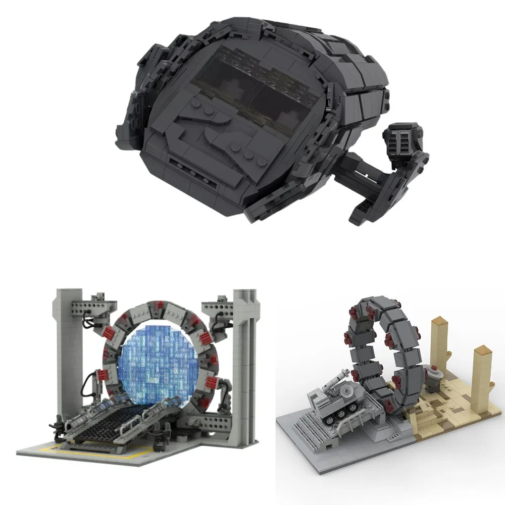 MOC Stargateaeds SG-1 Space Movie Puddle Jumper Transport Ship Block Set USS Daedalus Atlantised Model Brick Toy Birthday Gift