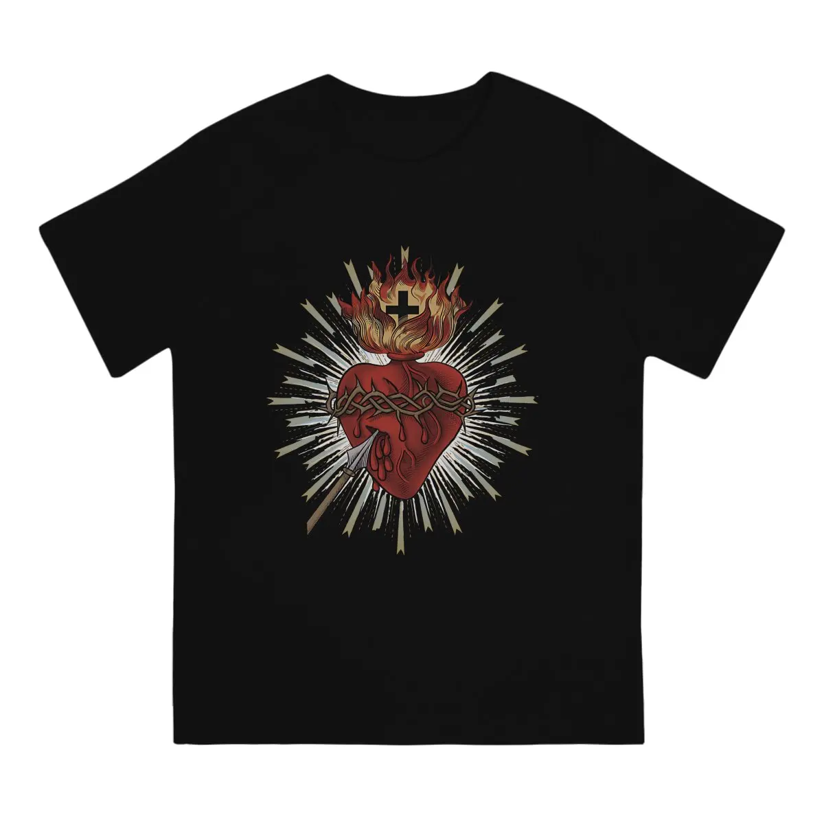 Jesus God Man TShirt Sacred Heart of Jesus Christ Classic Distinctive T Shirt Graphic Streetwear New Trend