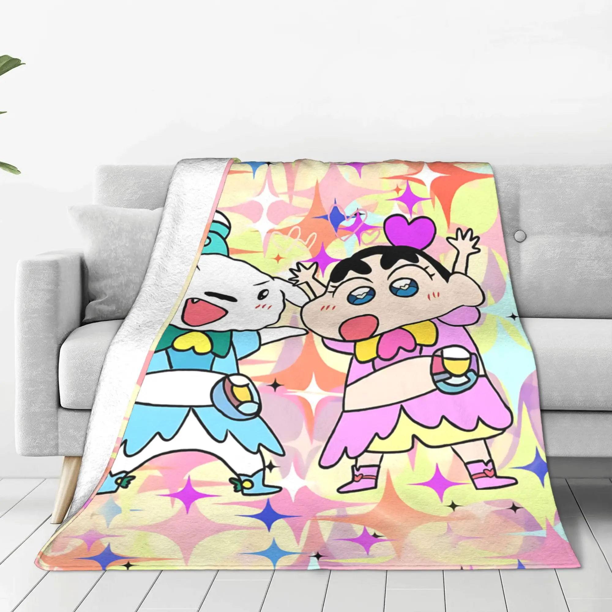 1PC home Cutecore Room Decor Crayon S Shin chan Blanket Throw Blanket  Novelty Warm Blanket All Season