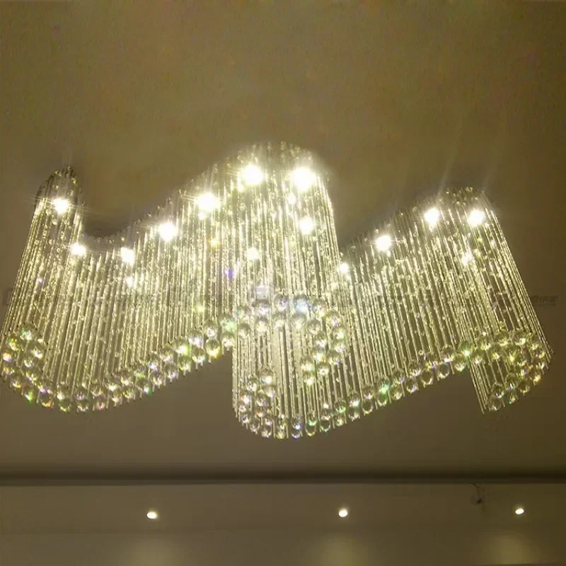 LED Crystal Chandelier Creative S-Shaped Personality Ceiling Light Creative simple fashion restaurant bedroom  living room lamp
