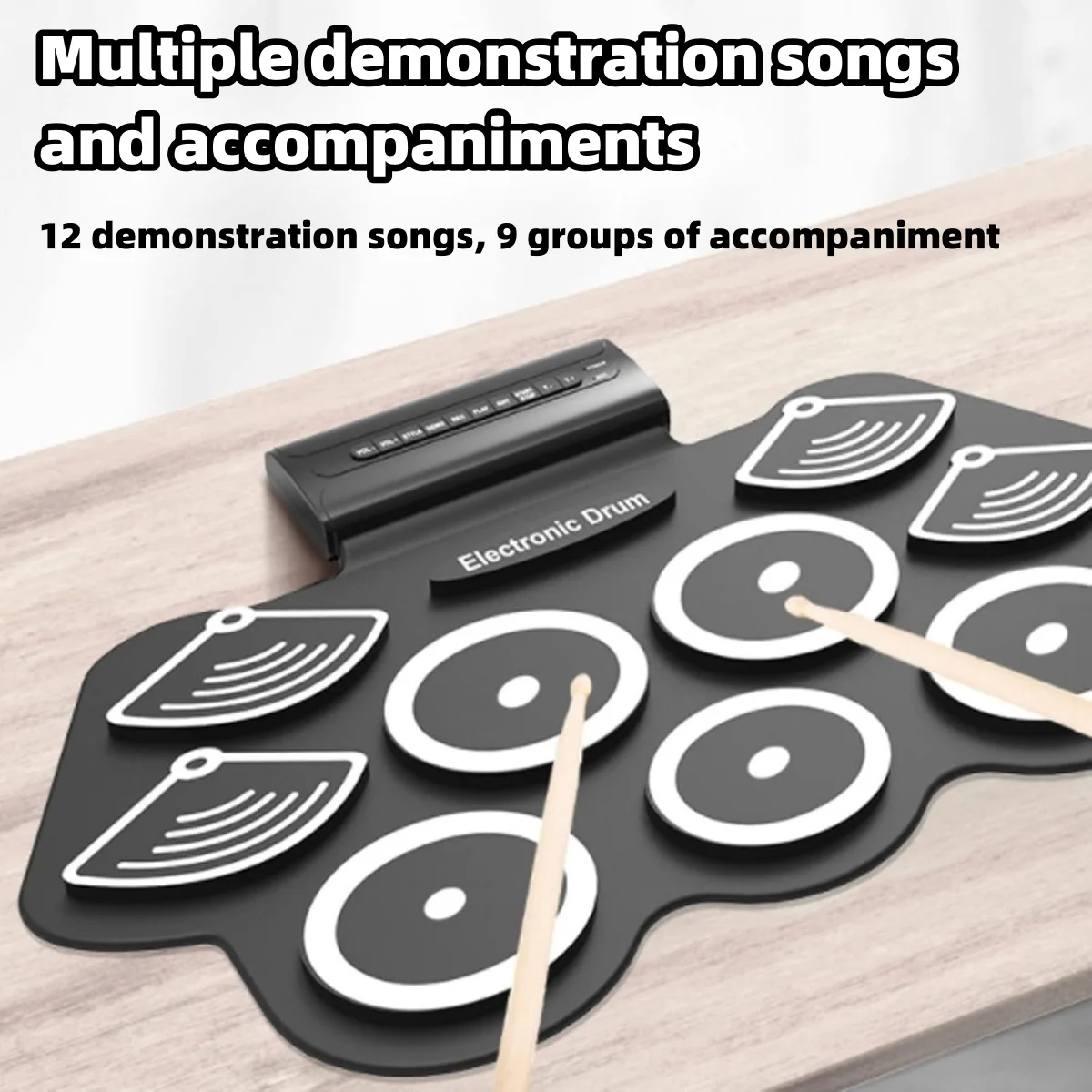 

Miwayer 9-Pad USB Electric Drum Set w/ Realistic Sounds, 2X5W Speakers, Pedals & Sticks - Perfect for Kids & Adults Practice