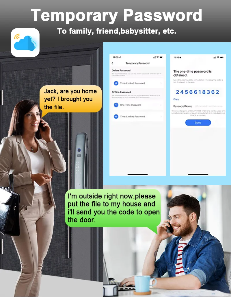 CHIESUNG 3D Face Door Lock with Temporary Password Electronic Key IC Card APP Unlock Fingerprint Locks Safety lock
