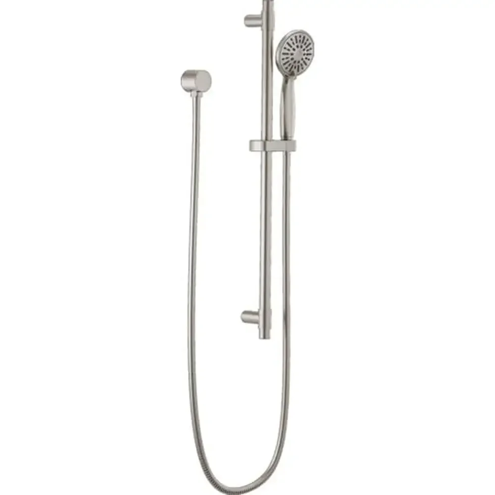 Slide Bar Hand Held Shower with Hose Brushed Nickel Handheld Shower Head Detachable Hand Shower Powerful Jets 4 Spray Options