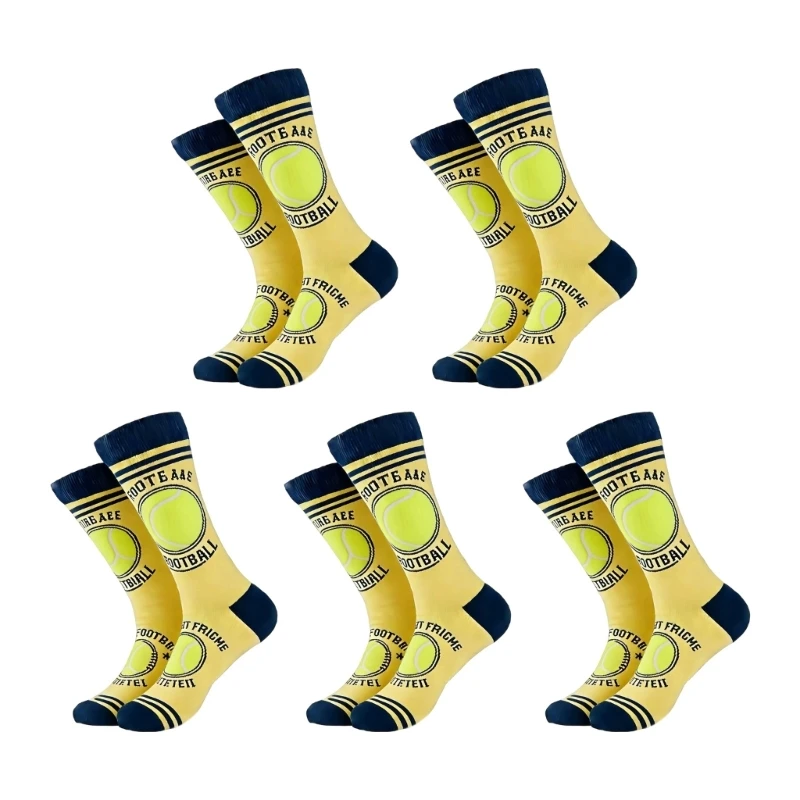   5 Pair Stretchable Athletic Sock Cotton Texture Suitable for Soccer Running Cycling and Other Strenuous Activity