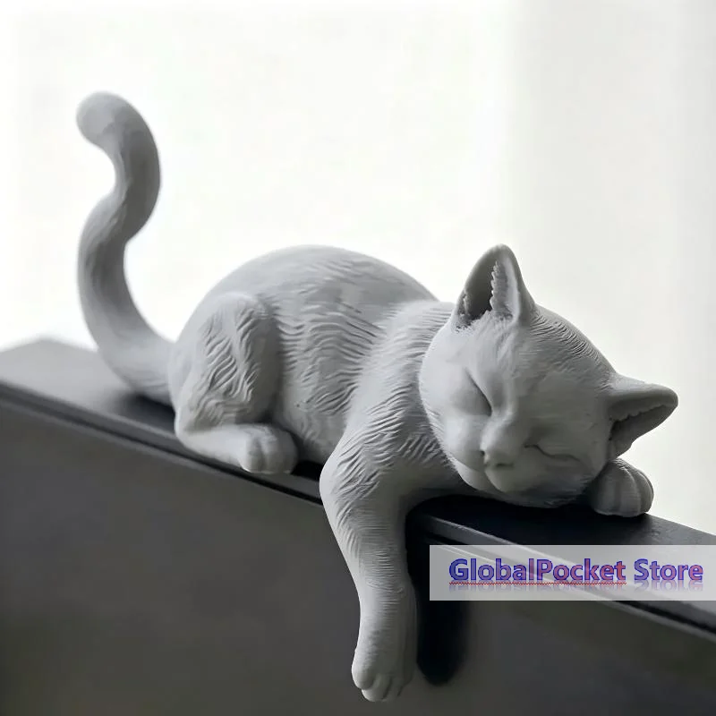 [TG823]1pcs 3D Printed Lazy Cat Monitor Edge Ornament – Desktop Decor, Lover Gift, Creative & Healing