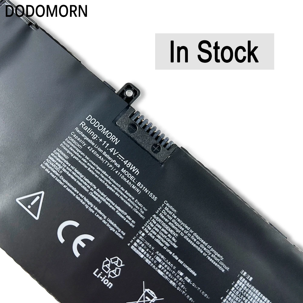 DODOMORN New B31N1535 Laptop Battery For ASUS ZenBook UX310 UX310UA UX310UQ UX410 UX410U UX410UA UX410UQ U4000U U400UQ RX310U