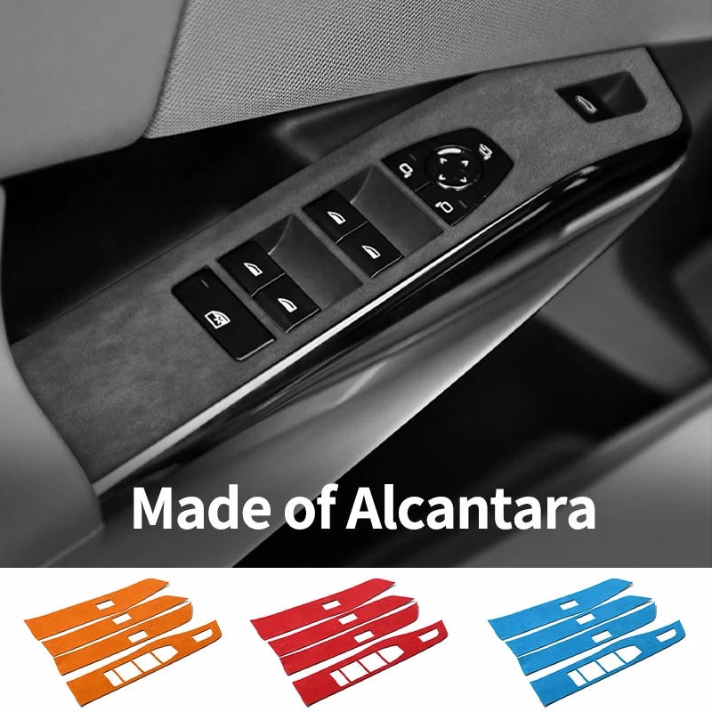 

Панель переключателя подъема окна двери, накладка на рамку, наклейка для BMW X3 G45 G48, аксессуары для салона автомобиля, изготовленные из алькантары