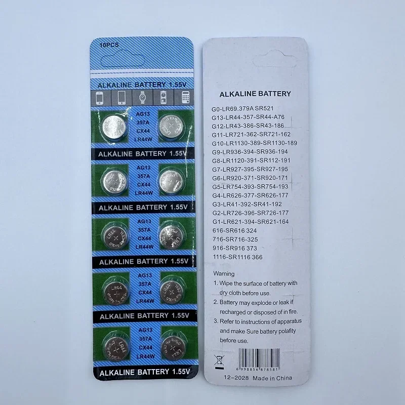 10-50 pz 1.55 V AG13 Batteria a Bottone RW82 SR1154 SP76 LR44 357 357A S76E G13 Pulsante Alcalino Per Orologio Elettronico A Distanza