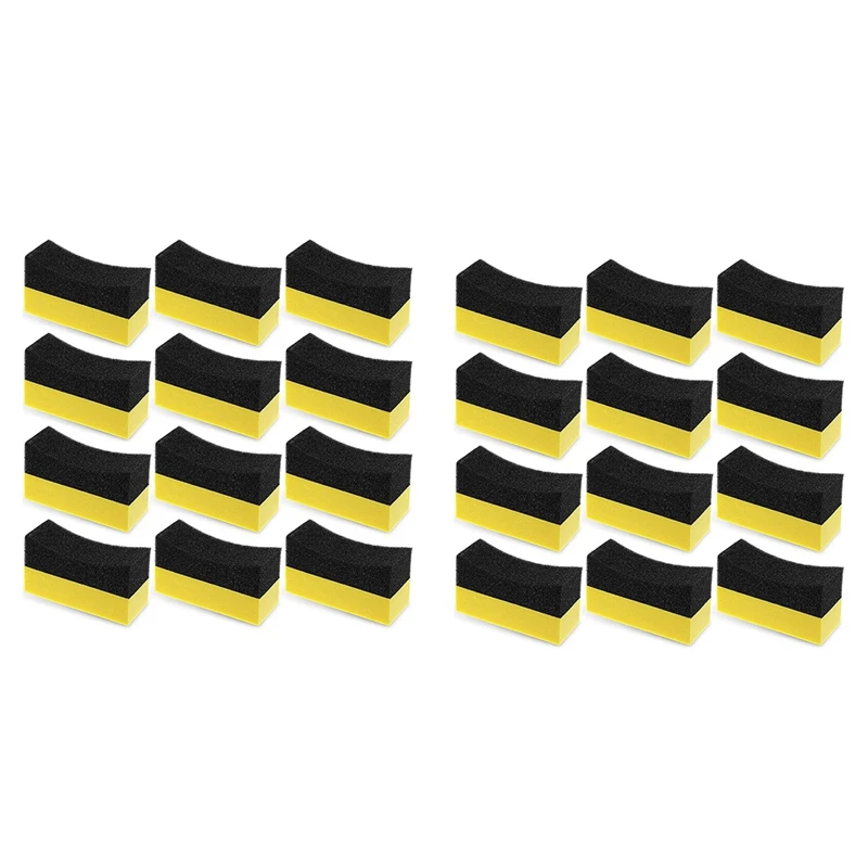 

24 Pieces Tire Contour Dressing Applicator Pads Color Polishing Sponge Wax Buffing Pads Tire Shine Applicator Pads