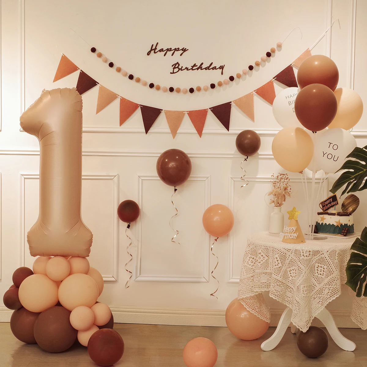 42pcs Retro birthday balloon party decoration set