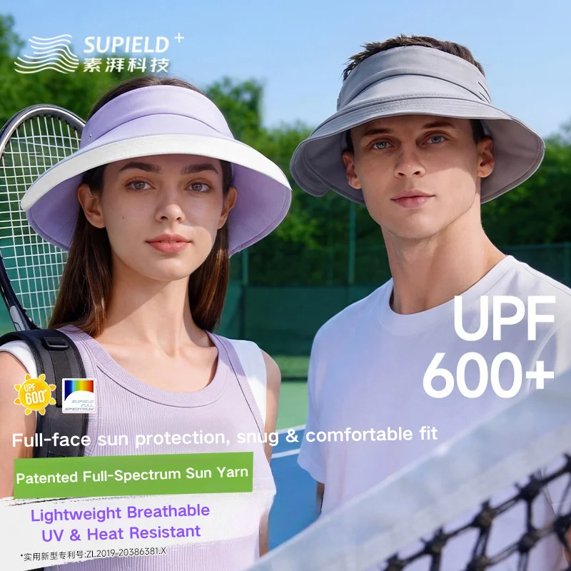 Supield Full Spectrum Patent Sun Protection Hat UPF600+ UV Protection Wide Visor Summer Outdoor Open-Top Sun Cap