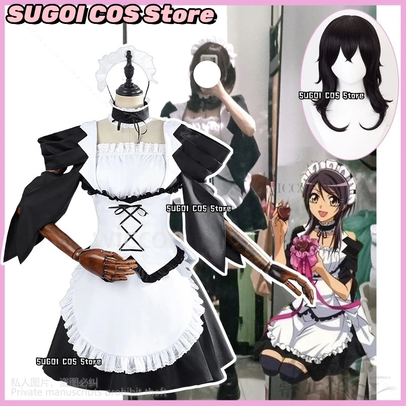 Anime Cameriera Sama! Kaichou Wa Cameriera-sama! Cosplay Ayuzawa Misaki Costume Cameriera Abito Lolita Parrucca per Ragazze Donna Natale Personalizzato