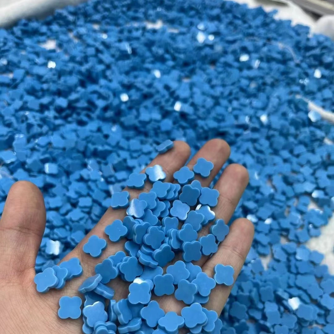 

50PCS/Lot 10*10-16*16mm Synthetic Turquoise Four Leaf Flowers For DIY Jewelry