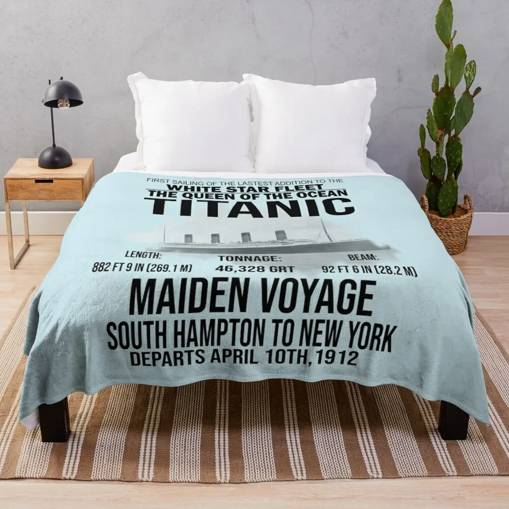 Titanic Vintage Poster Cruise Sinking Ship Atlantic Ocean Voyage Throw Blanket anime Flannel Blankets