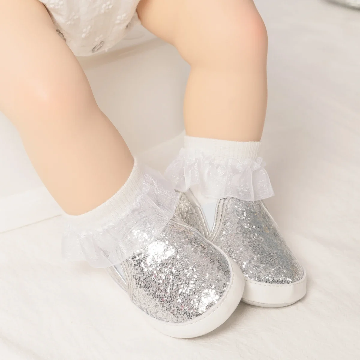 MRovior-Chaussures en coton à semelle souple pour bébé fille et garçon, mocassins à enfiler pour les premiers pas et la rencontre avec l'enfant en bas âge