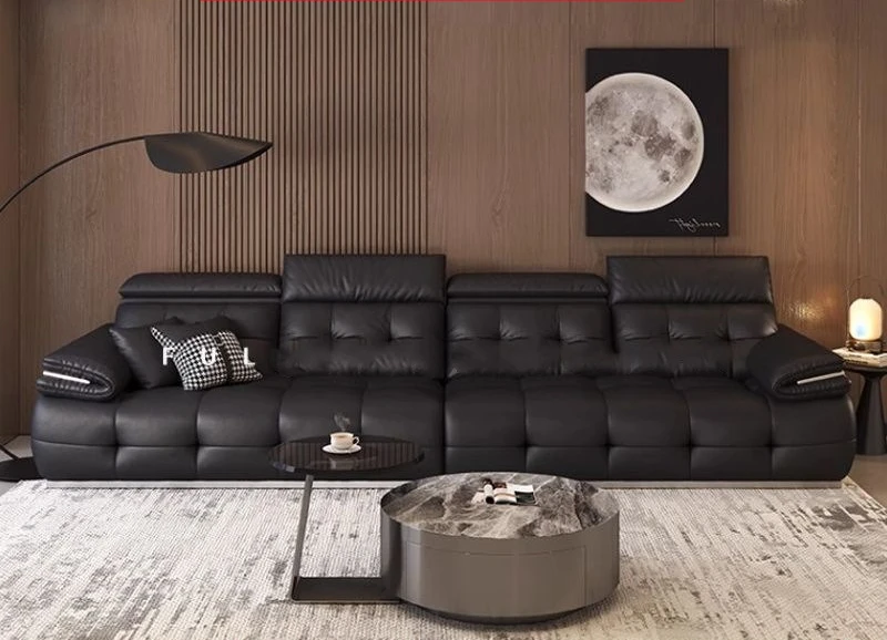 Minimalistisches Lawrence, Wohnzimmer, Ledersofa