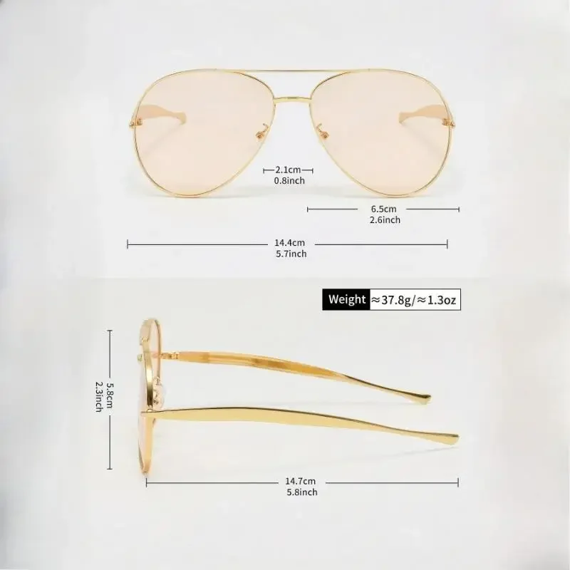 Large Frame Dual Light Metal Fashion Glasses Retro Personalized Multifunctional Fashion Glasses Suitable for Daily Wear