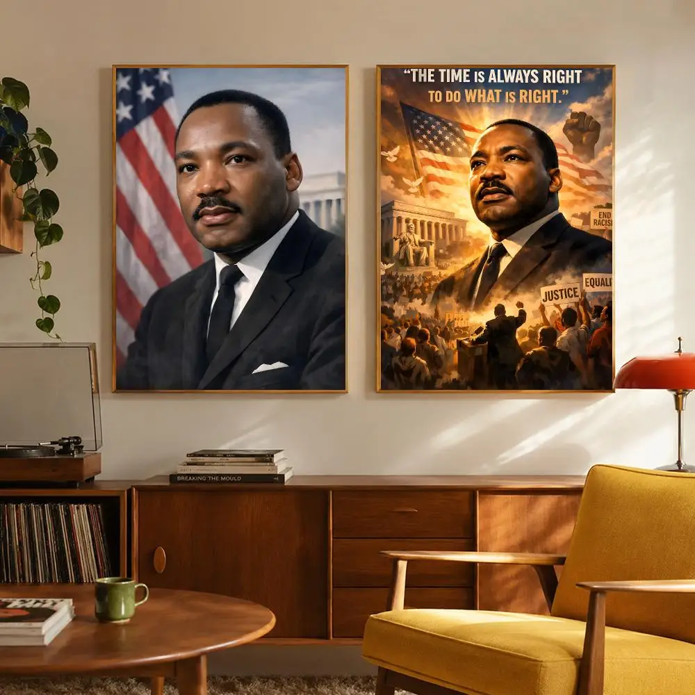 Historical Figure Martin Luther King Poster Digital Solvent Print Waterproof PP Fade-Resistant Wall Art Room Decor Gift