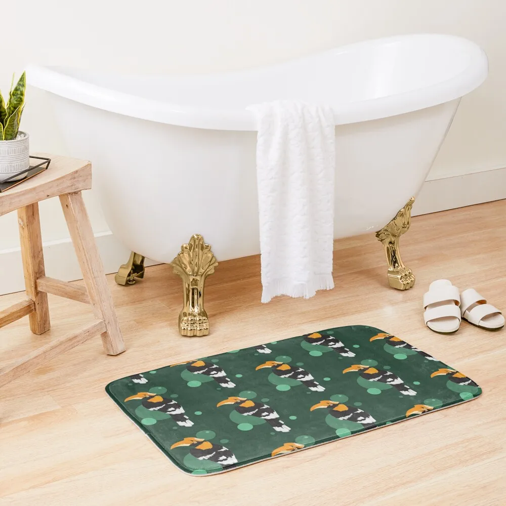 Indian Hornbill Bath Mat Bathroom Carpet Anti-Slip Bathtub Mat