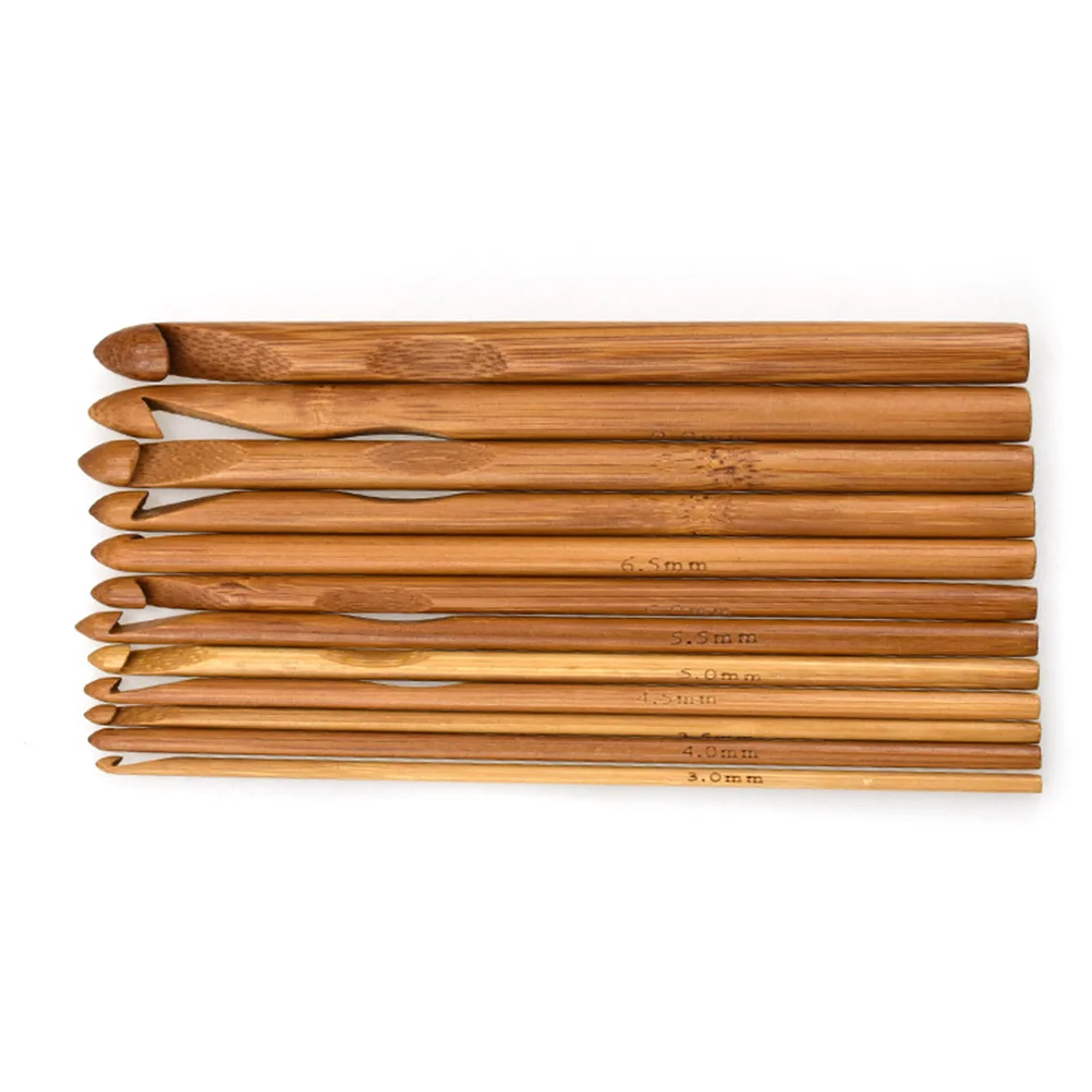 

1Set Bamboo Wood Crochet Hook Vibrant Lightweight Non Slip Ergonomic Handle Practical Knitting Tools for Beginners and