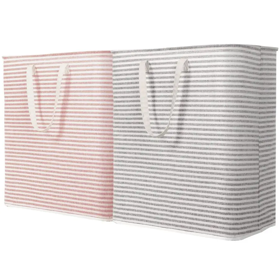 

2 Pack Laundry Hamper Large Collapsible Laundry Basket, Freestanding Waterproof Cloth Hamper with Easy Carry Handles in Laundry