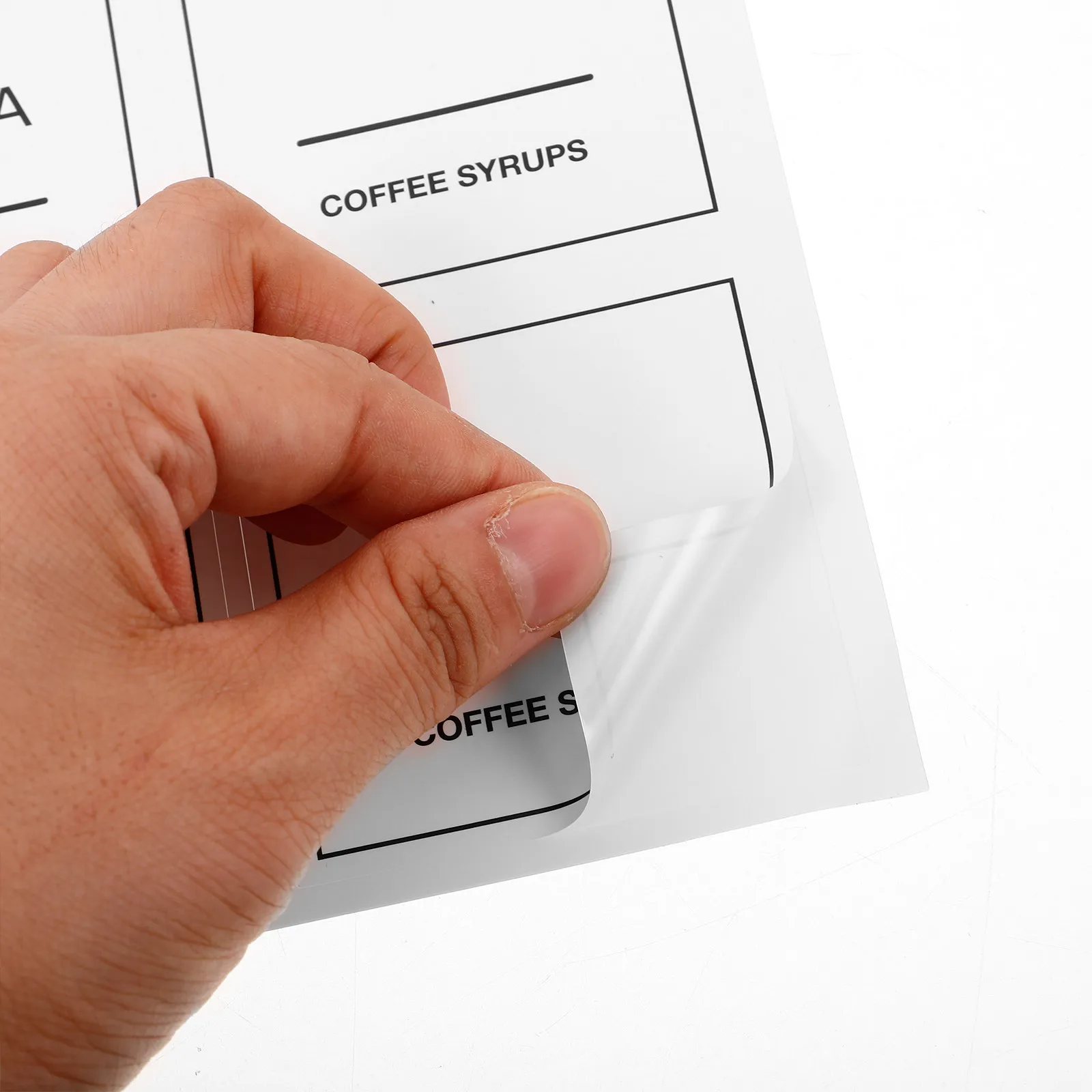 3Sheets Coffee Syrup Labels Waterproof PVC Material Reusable for Coffee Station Syrup Bottles Jars Food Storage Containers