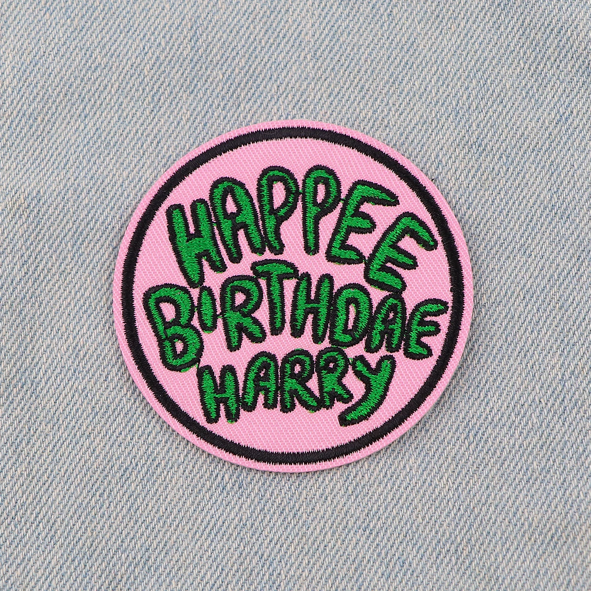 Happy Birthday Embroidery Patch Movie Iron On Patches for Clothing Thermoadhesive Patches Round Patches On Clothes Badge DIY Sew