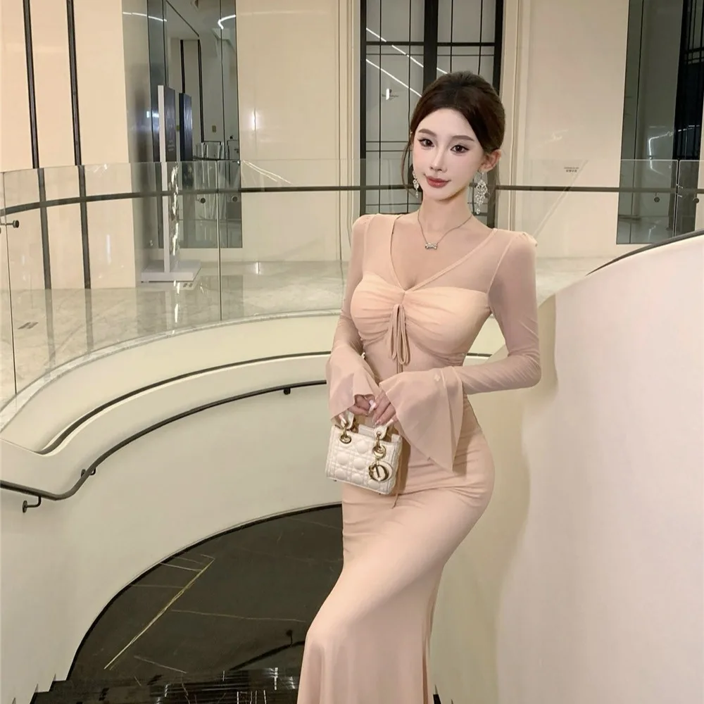 تصميم حسية صغيرة ence مثير V-ne جرس Sve Me التفاف Bodycon Dr الخريف الشتاء جديد Sle العصرية المرأة الدكتور #2