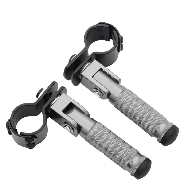 30-35mm Stainless Steel Foldable Pedal Pegs for Motorcycle and Scooter-Universal Fitment Electric Replacement Footrest