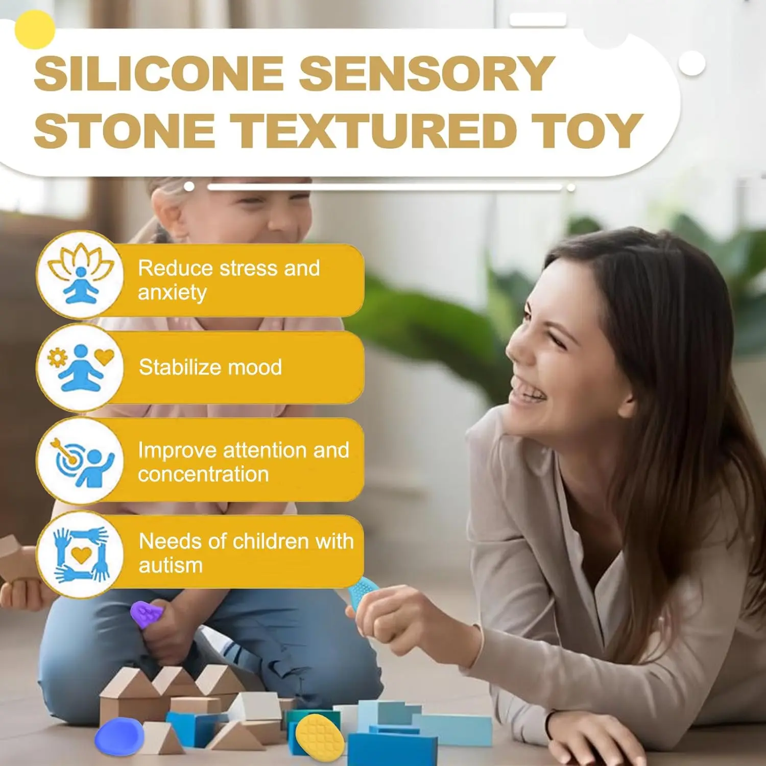 Fidget Toy Pietra sensoriale per bambini Autismo Kid Giocattolo calmante Dita Giocattolo di attività Giocattolo per alleviare l'ansia per adulti Pietra morbida colorata per preoccupazioni