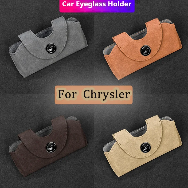 Car Sun Visor Suede Glasses Storage Box Sunglasses Case For Chrysler 300 300S 300C 700 Pacifica Voyager Sebring Halcyon Concept