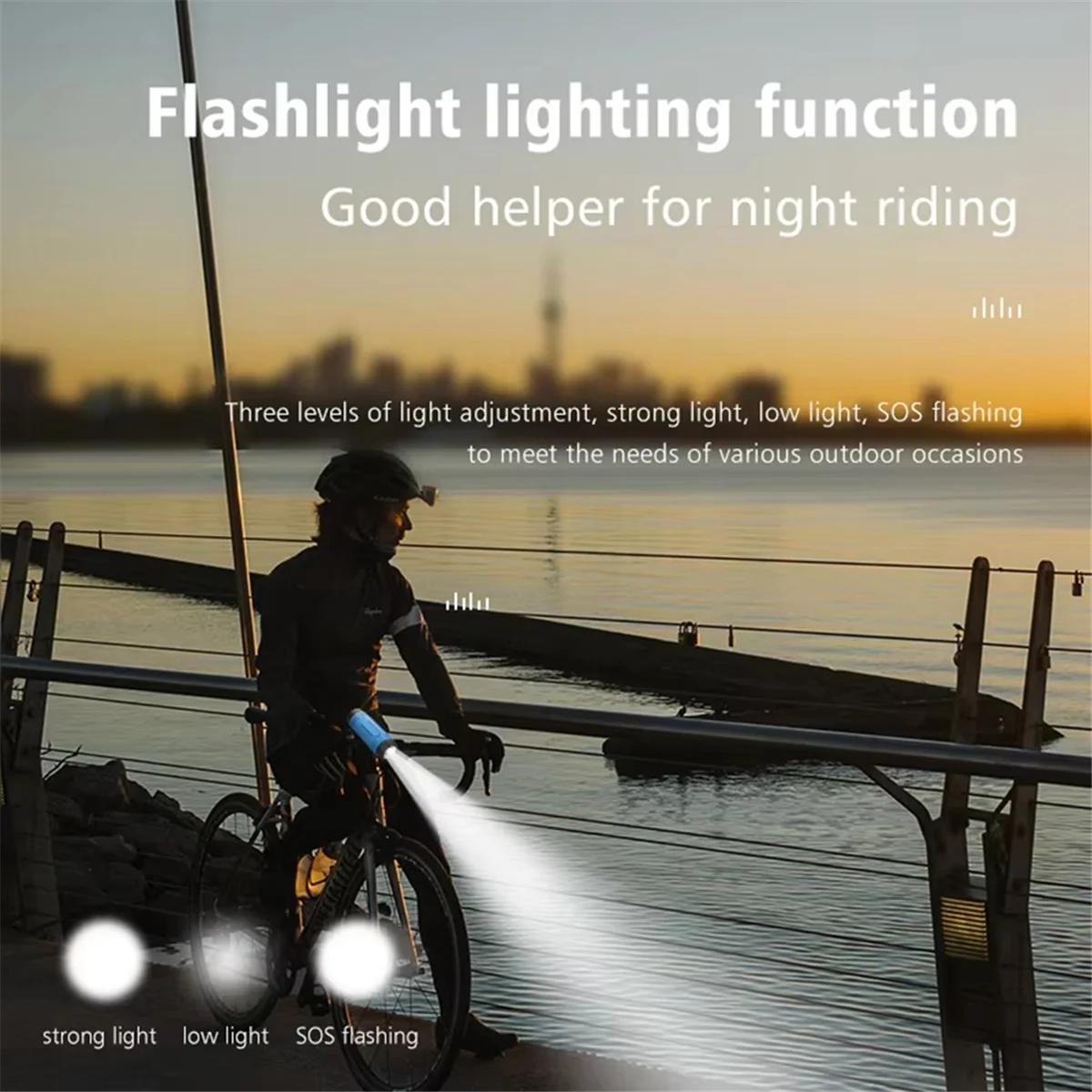 

ABJQ Портативный Bluetooth-динамик Беспроводной велосипедный динамик Открытый водонепроницаемый Поддержка TF-карты, AUX, фонарик для зарядки Treasure