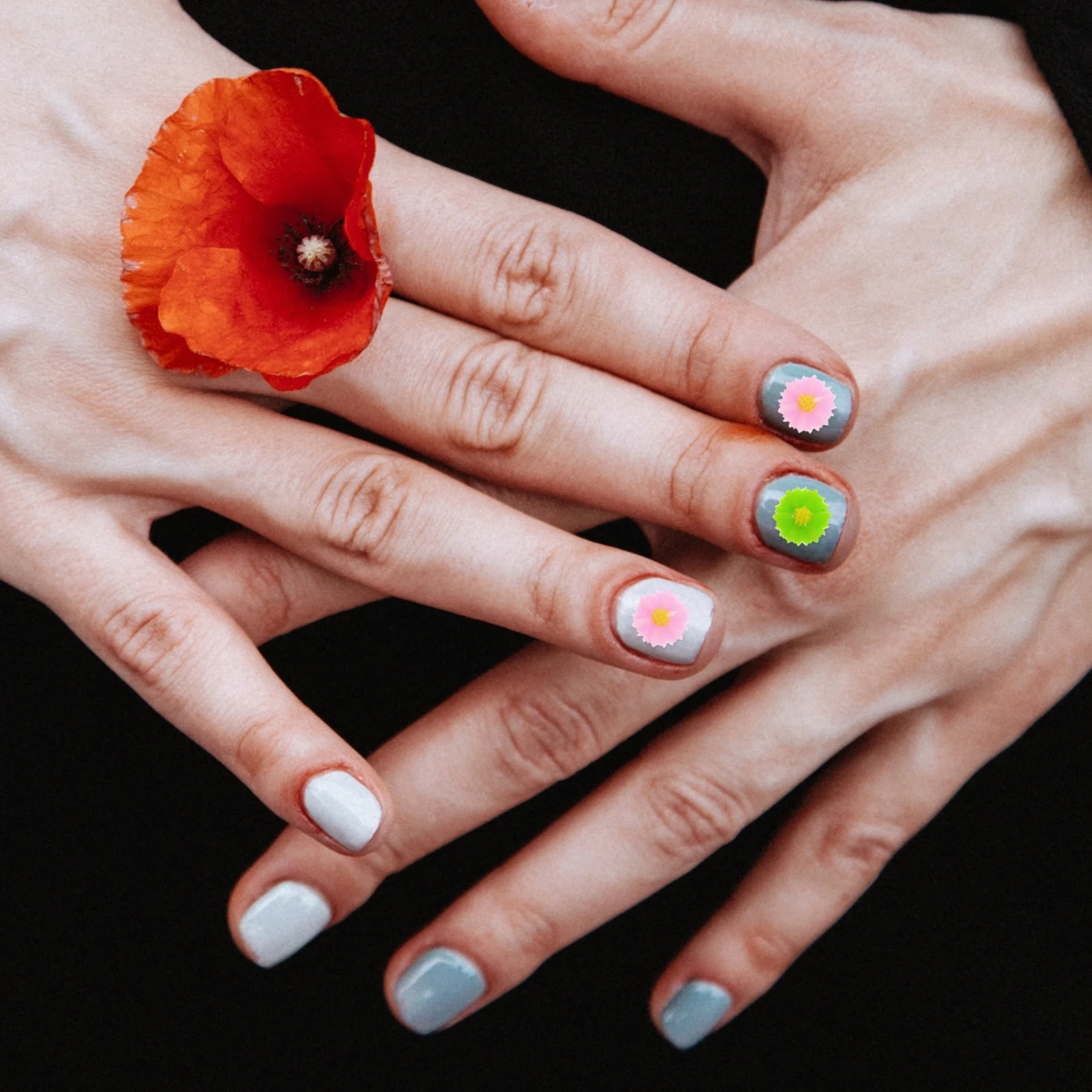 2 صناديق ديزي مسمار السحر ثلاثية الأبعاد الراتنج زهرة مسمار الفن DIY بها بنفسك مانيكير نصائح الديكور مختلط الألوان هدية مناسبة للسفر #6