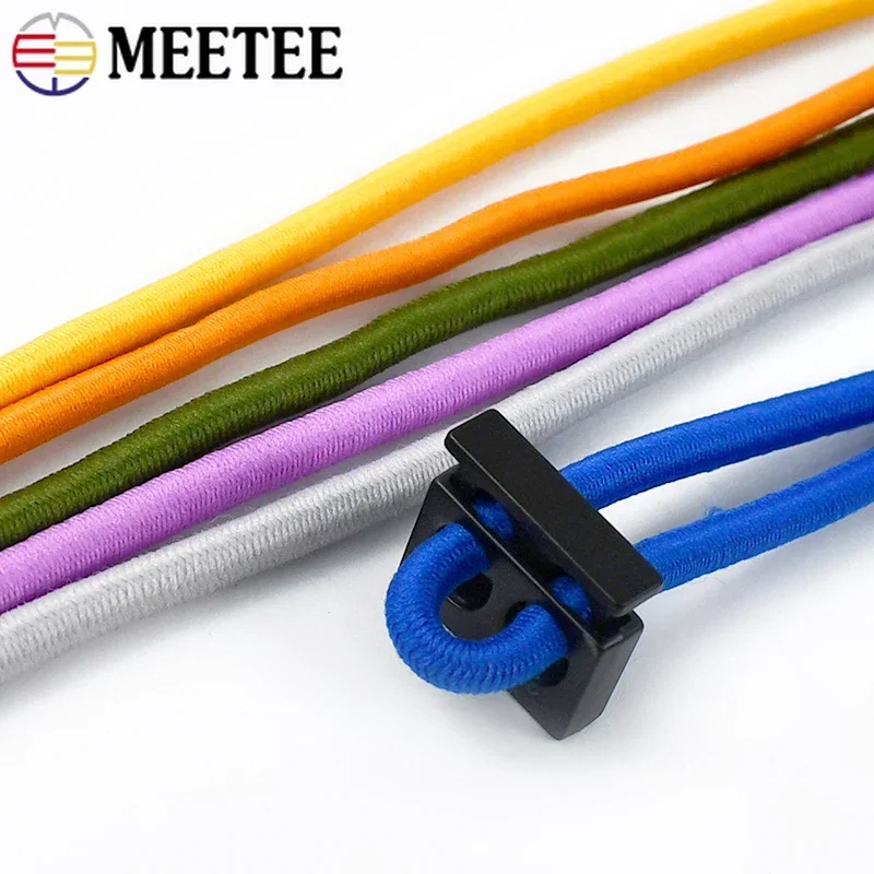 5/10/20M Meetee 4mm Elastic Bands Clothes HairBand High Quality Stretch Rubber Rope Belt Spring Elastics Ropes DIY Accessories