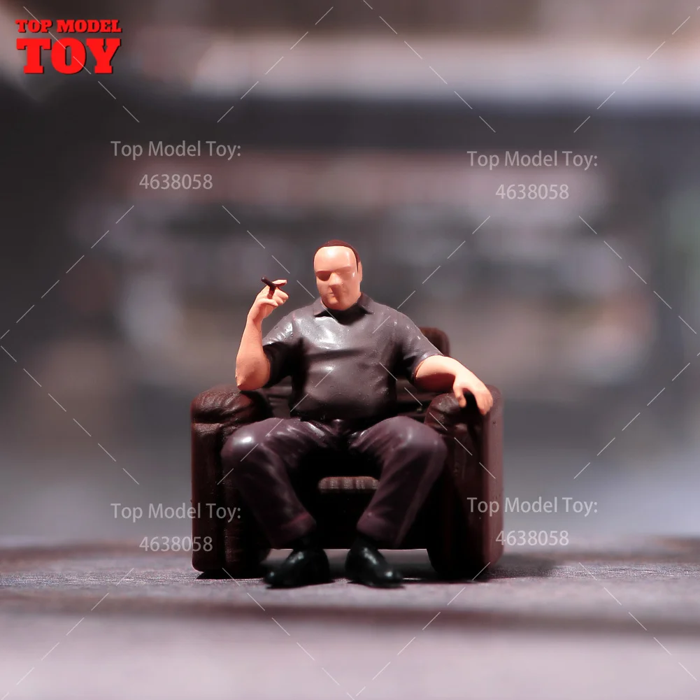 

Painted Miniatures 1/24 1/64 1/43 1/87 Gang Leader Smoking on the Sofa Male Scene Figure Doll Unpainted Model For Car Vehicles