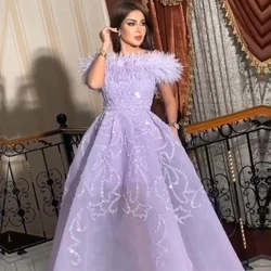 CustomizedProm Dress Feather Kırmızı Elbise Sparkle Formal A-Line Sexy Vestido Lorie Women Party Evening Gowns 2023 فساتين سهره