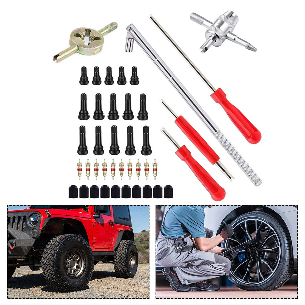 

41 PCS Car Quick Tire Valve Replacement Tool For Cars,ATVs Trucks Leaky Valve