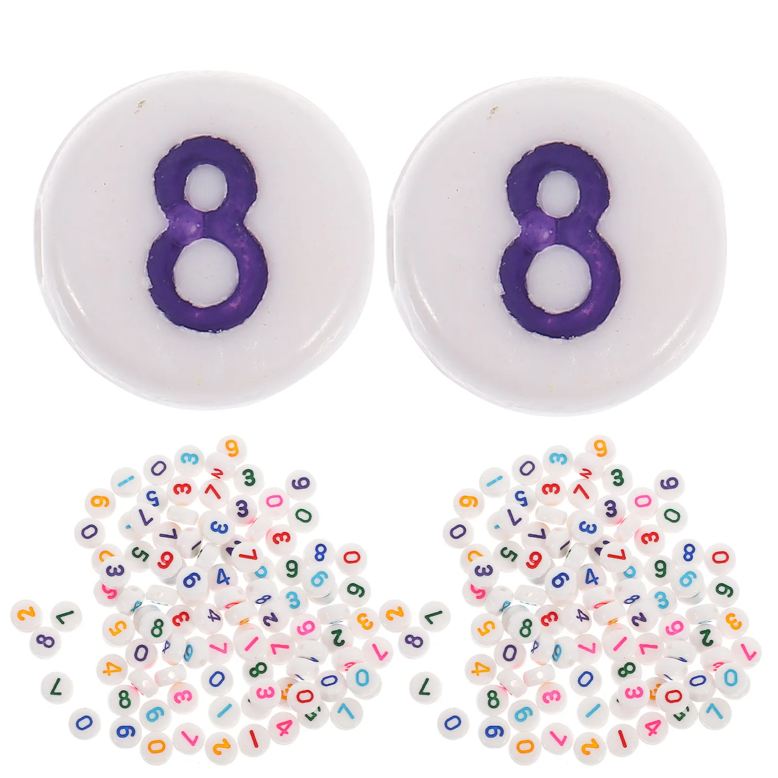 100Pcs DIY Number Acrylic Beads for Bracelet Making Handmade Crafts Jewelry Making Loose Beads Decorative Accessories Necklace